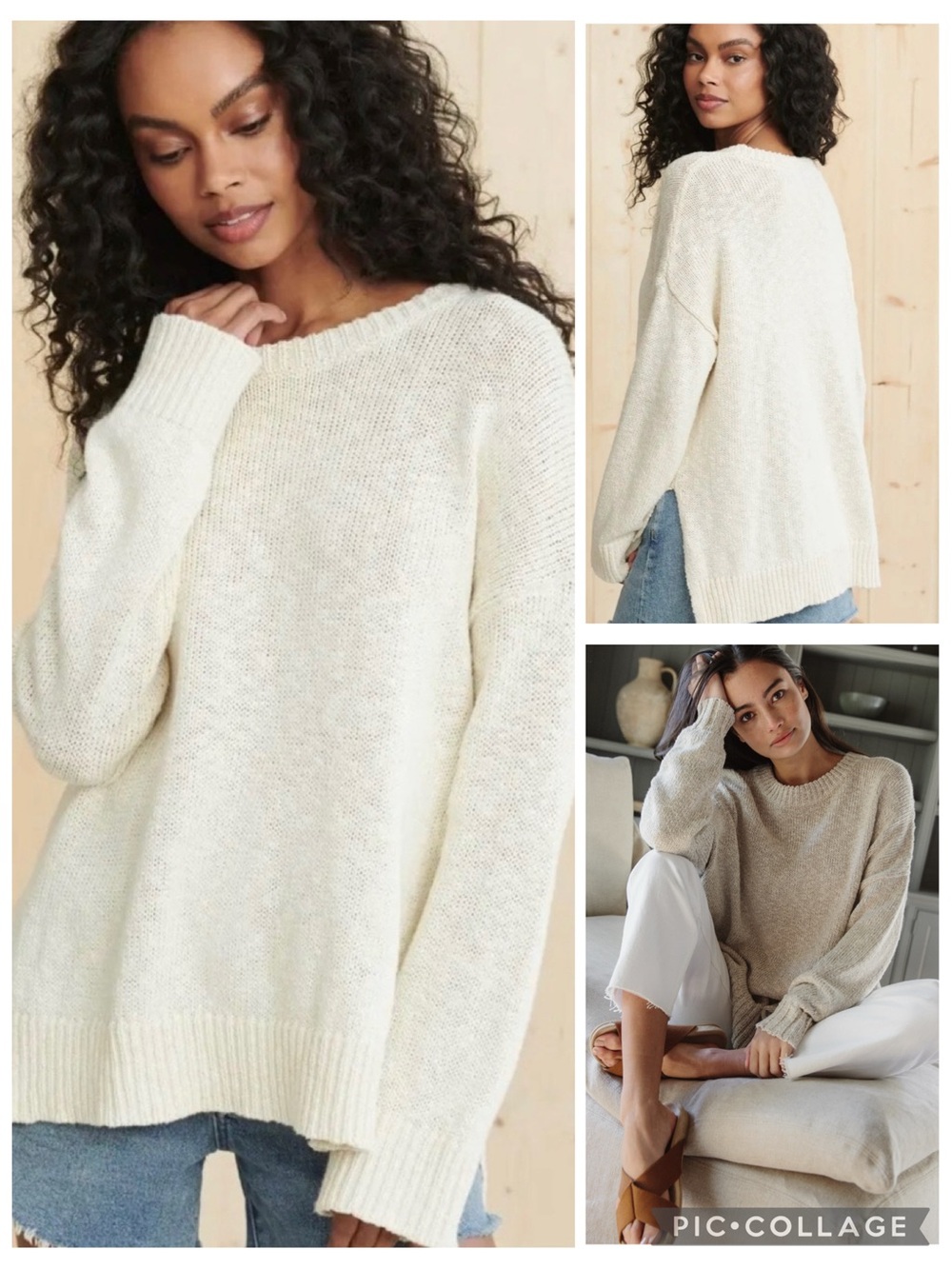Jenni Kayne THE CRUISE BOYFRIEND COTTON & LINEN CREWNECK SWEATER Women’s Small